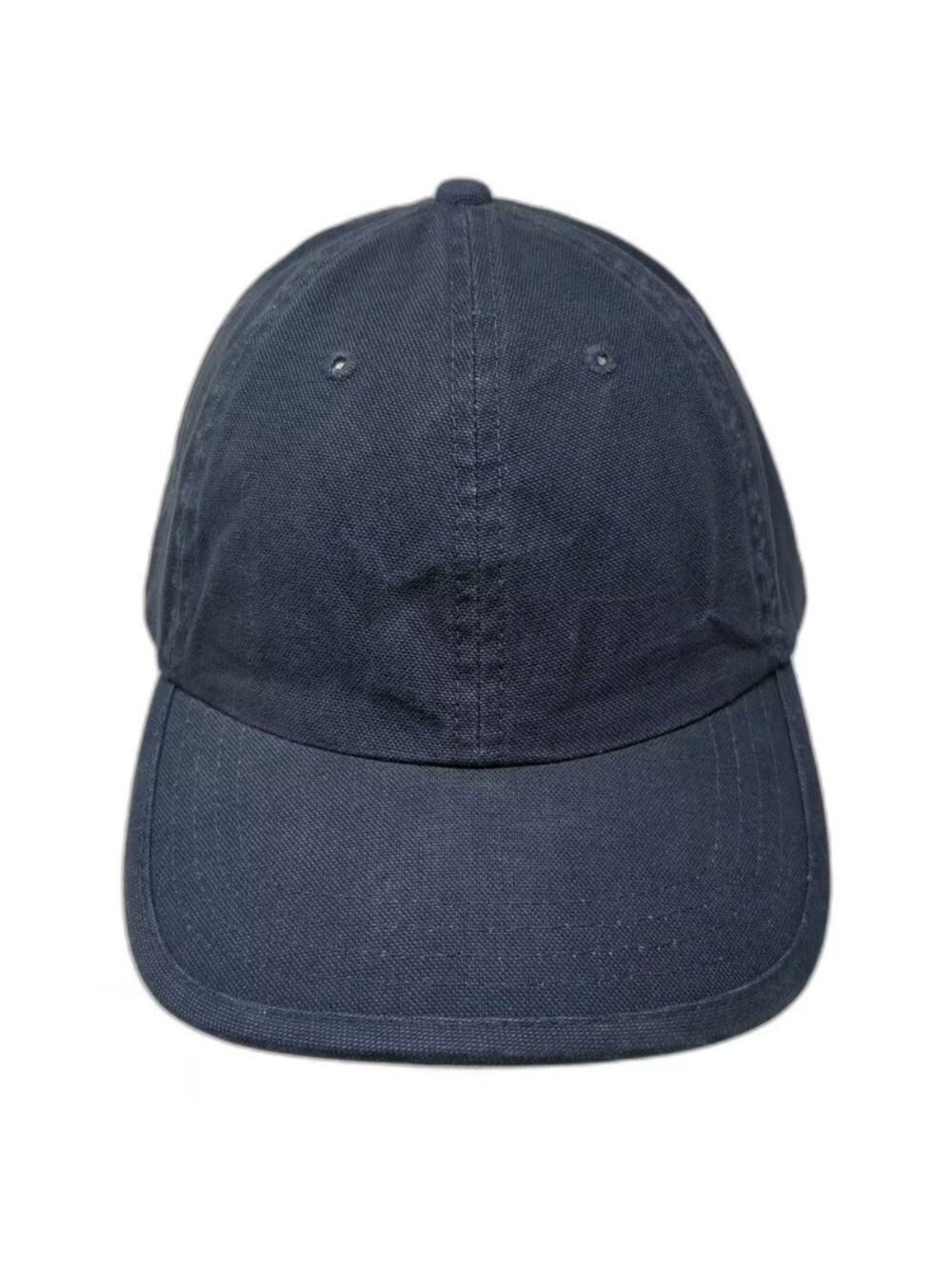 NWOT Lands End Navy Blue Cotton and Leather Baseball Cap